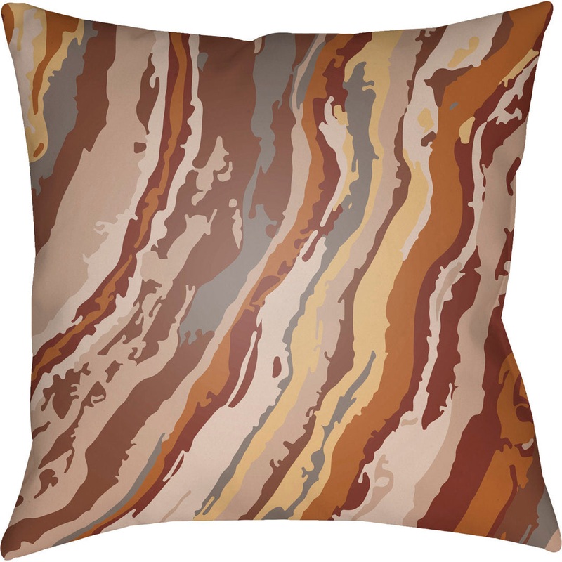 Textures Indoor/Outdoor Throw Pillow Livabliss Color: Rust Size: 22″ H x 22″ W x 5″ D