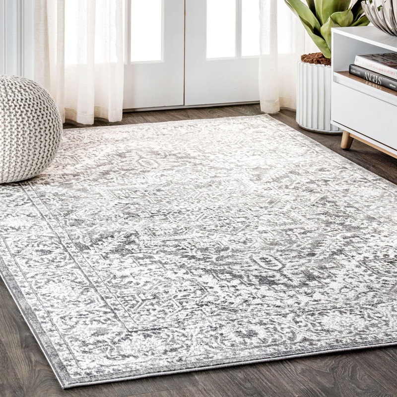 Blane Modern Vintage Medallion Light Gray Rug World Menagerie Rug Size: Rectangle 5’3″ x 7’6″