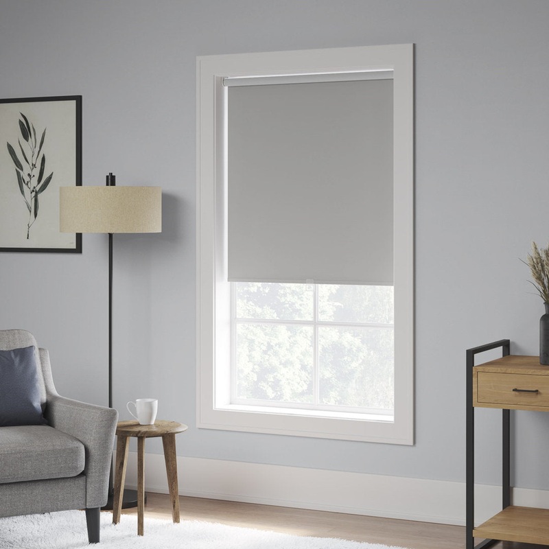 Blackout Cordless Roller Shade Symple Stuff Color: Light Gray Blind Size: 43″W x 74″L