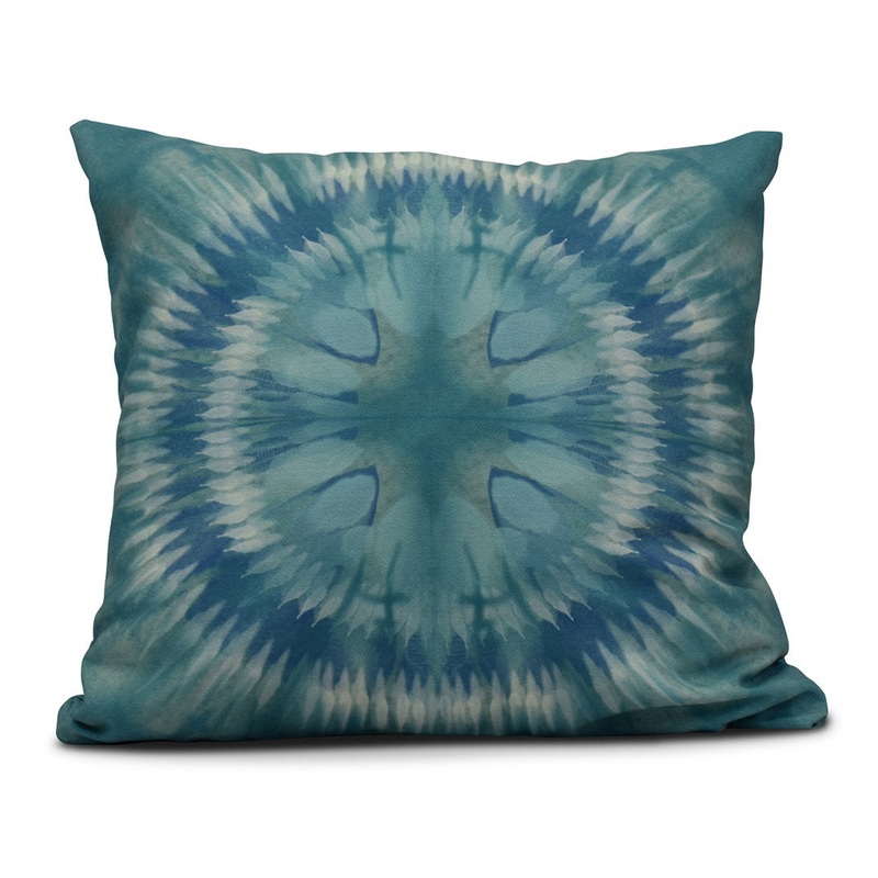Shibori Burst Outdoor Square Pillow Cover & Insert e by design Color: Green Size: 18″ H x 18″ W