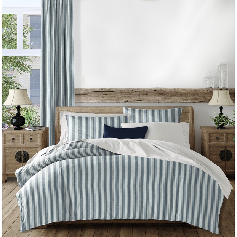 Ticking Stripes Comforter Set The Tailor’s Bed Color: Indigo Size: Twin/Twin XL Comforter + 1 Sham