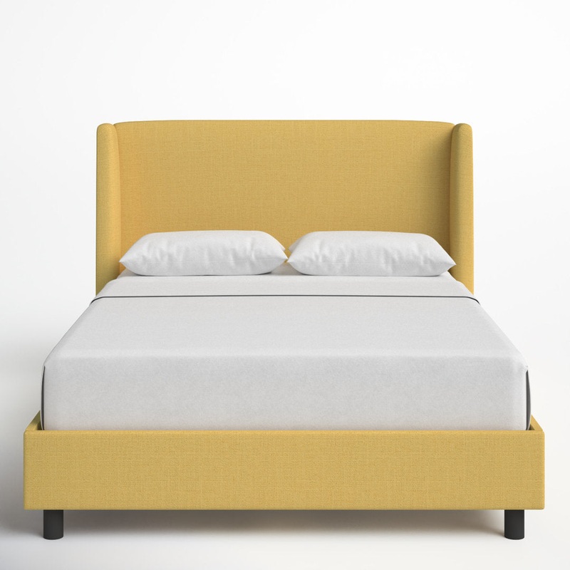 Tilly Upholstered Low Profile Platform Bed Joss & Main Color: Zuma Golden Textured Linen Size: California King