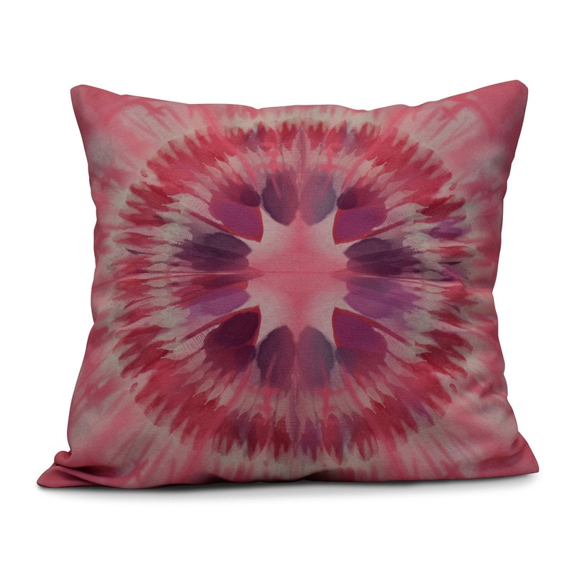 Shibori Burst Outdoor Square Pillow Cover & Insert e by design Color: Pink Size: 18″ H x 18″ W