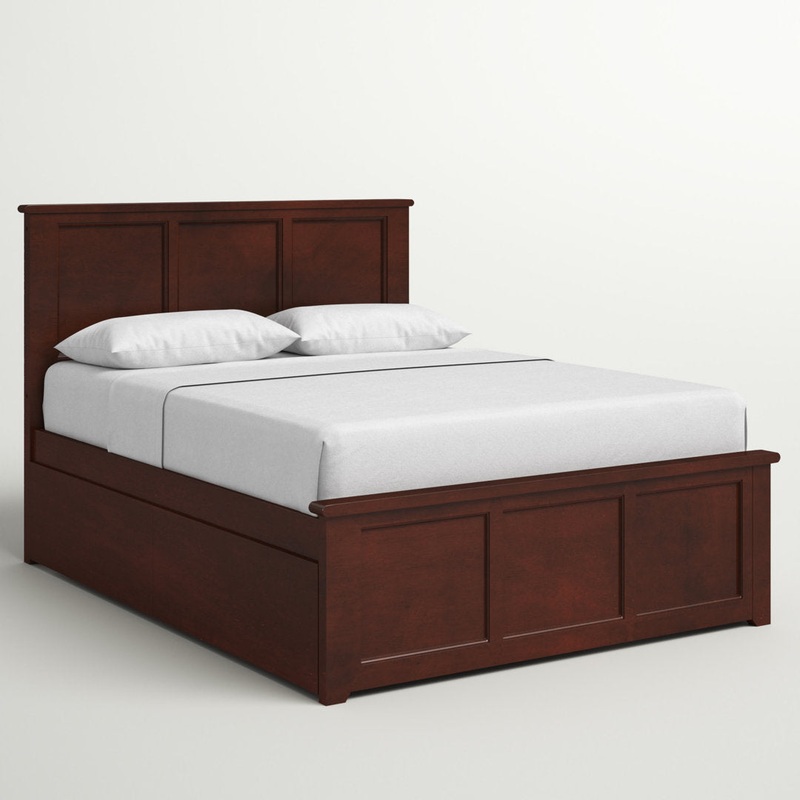 Amear Solid Wood Storage Platform Bed with Under Bed Drawers Lark Manor Color: Walnut Size: Queen