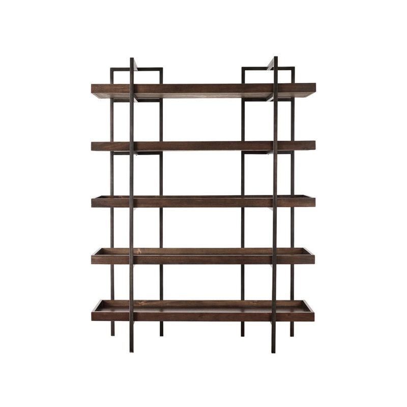 Kahlan 76” H x 58” W Iron Etagere Bookcase Williston Forge