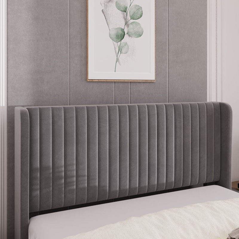 Candler Upholstered Platform Bed with Wingback Willa Arlo Interiors Color: Gray Size: Queen