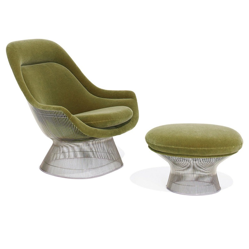Platner Easy Chair and Ottoman